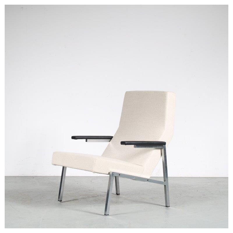 Vintage verchroomde metalen fauteuil van Martin Visser voor Spectrum, Nederland 1960