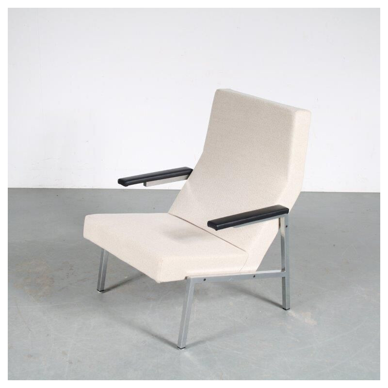 Vintage verchroomde metalen fauteuil van Martin Visser voor Spectrum, Nederland 1960