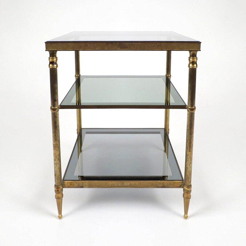 French side table in brass and glass - 1960
