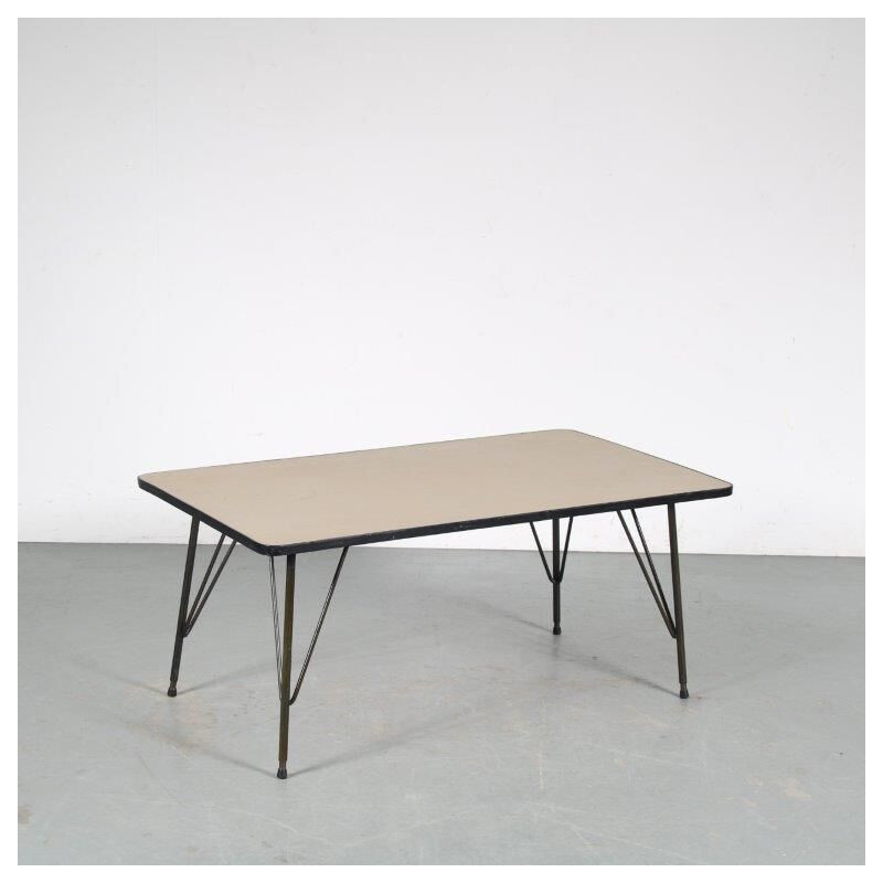 Vintage adjustable metal coffee table by Rudolf Wolf for Elsrijk, Netherlands 1950