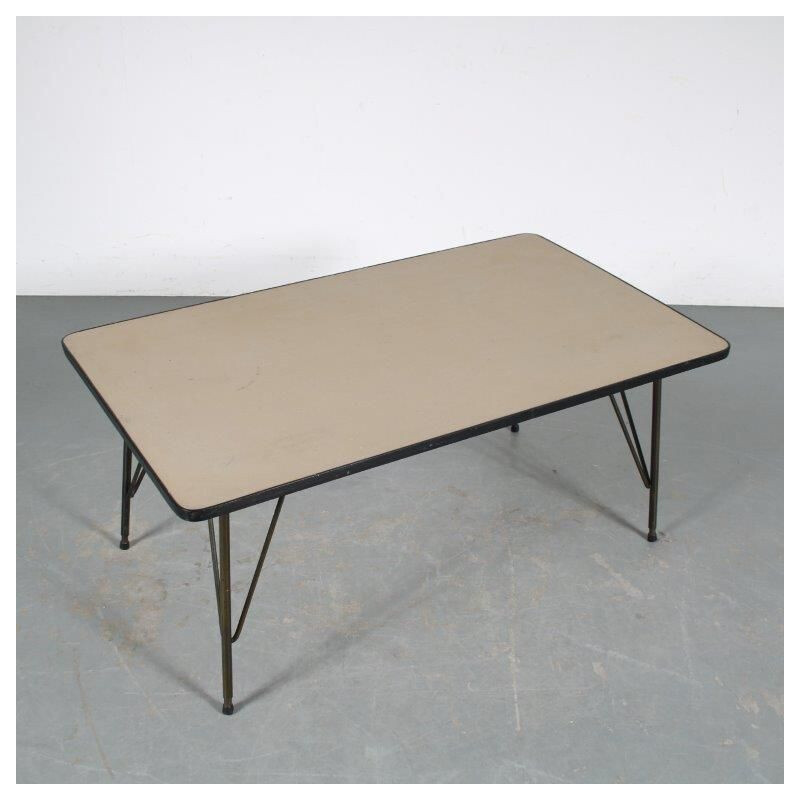 Vintage adjustable metal coffee table by Rudolf Wolf for Elsrijk, Netherlands 1950