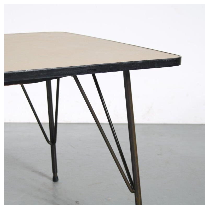 Vintage adjustable metal coffee table by Rudolf Wolf for Elsrijk, Netherlands 1950