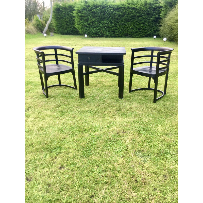 Juego de salón vintage de Josef Hoffmann para Thonet