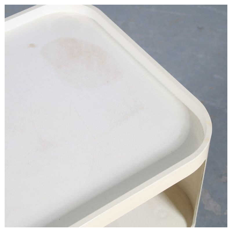 Vintage white plastic trolley by Anna Castelli Ferrieri for Kartell, Italy 1970s