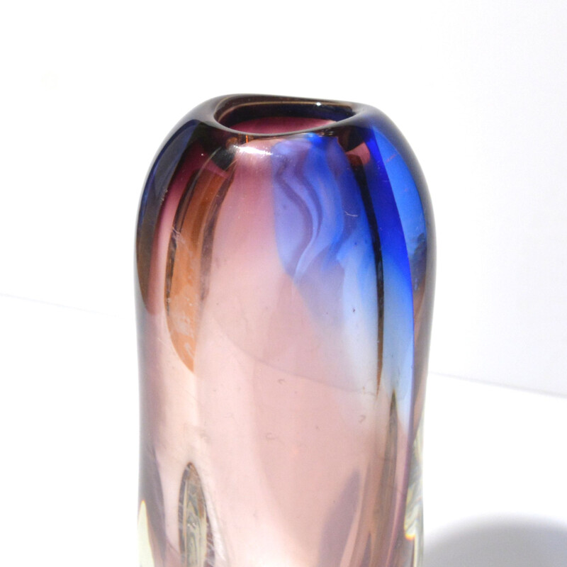 Vintage crystal vase by Hana Machovska for Novy Bor Sklarna, Czechoslovakia 1960s