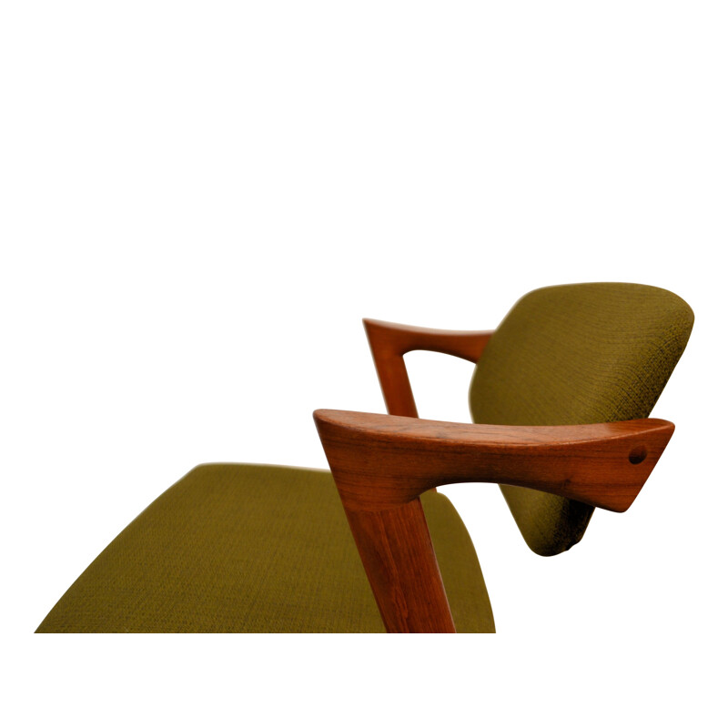 Set of 4 Skovmand & Andersen chairs in teak and fabric, Kai KIRSTIANSEN - 1960s