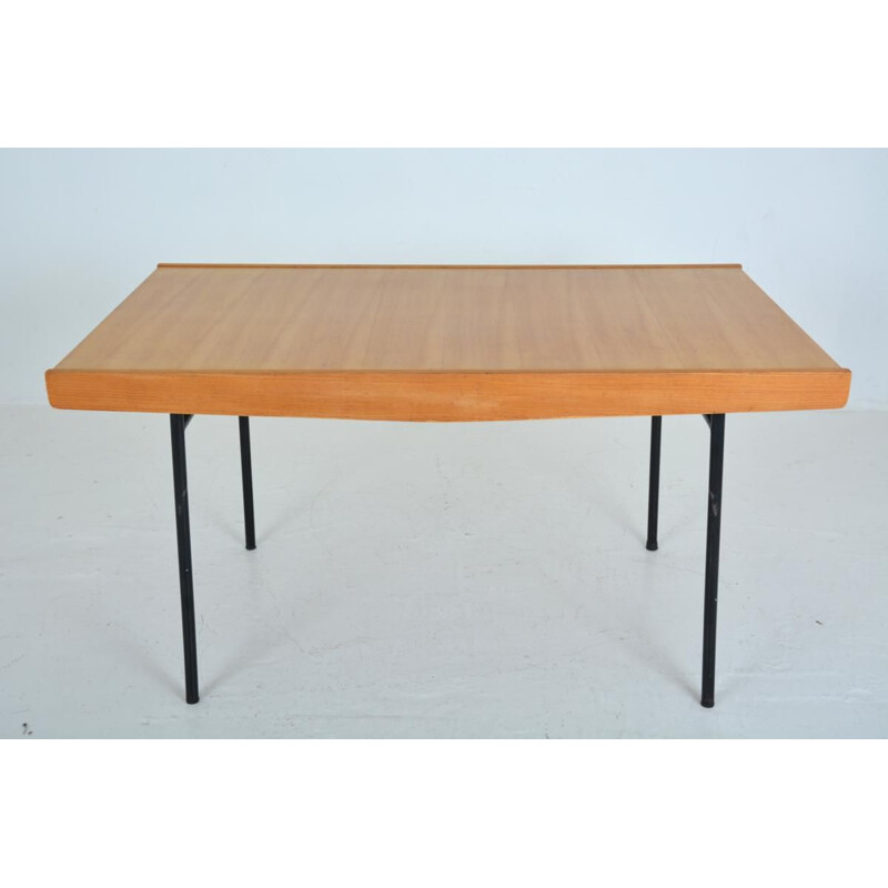 Vintage elmwood table by Pierre Guariche