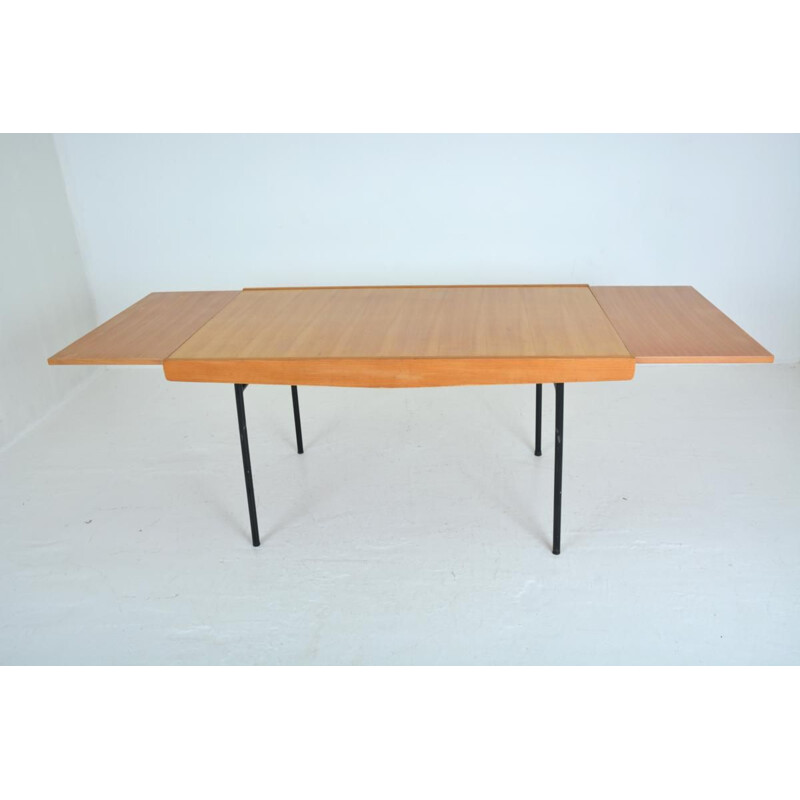 Vintage elmwood table by Pierre Guariche