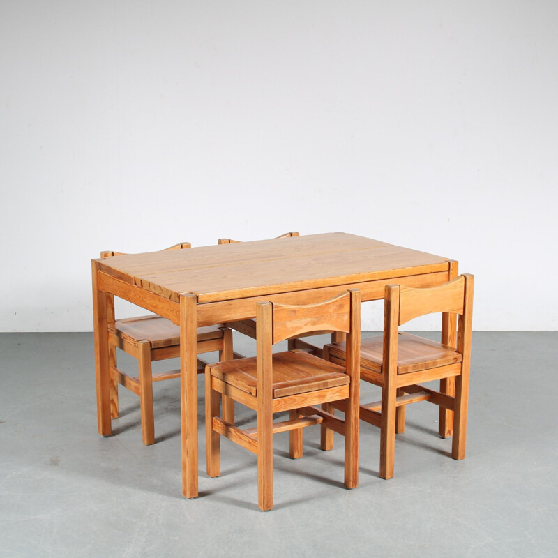 Vintage "Hongisto" dining set by Ilmari Tapiovaara for Laukaan Puu, Finland 1960s