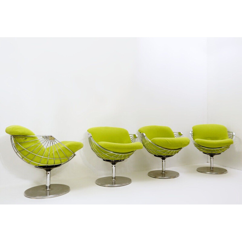 Lot de 4 chaises atomiques vintage Atomic par Rudi Verelst pour Novalux, Belgique