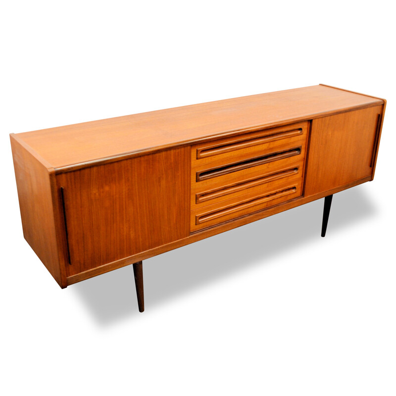 Danish teak sideboard with sliding doors - 1960s