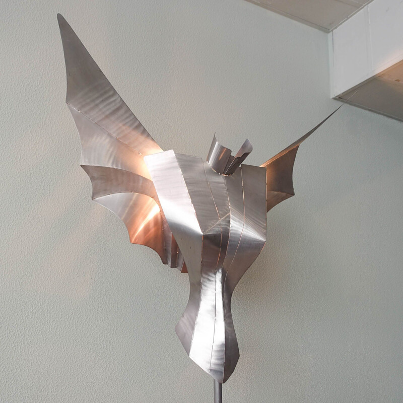 Vintage sculptural floor lamp Angel by Reinhard Stubenrauch, Germany 1990