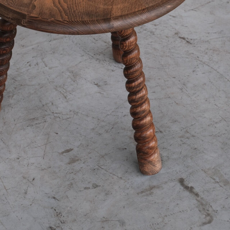 Oakwood mid-century side table, France 1950s