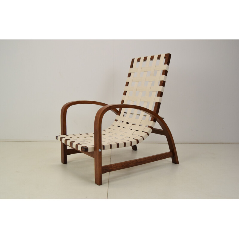 Vintage art-deco verstelbare fauteuil van Jindrich Halabala, 1930