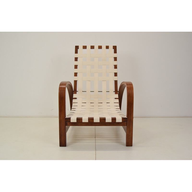 Vintage art-deco verstelbare fauteuil van Jindrich Halabala, 1930
