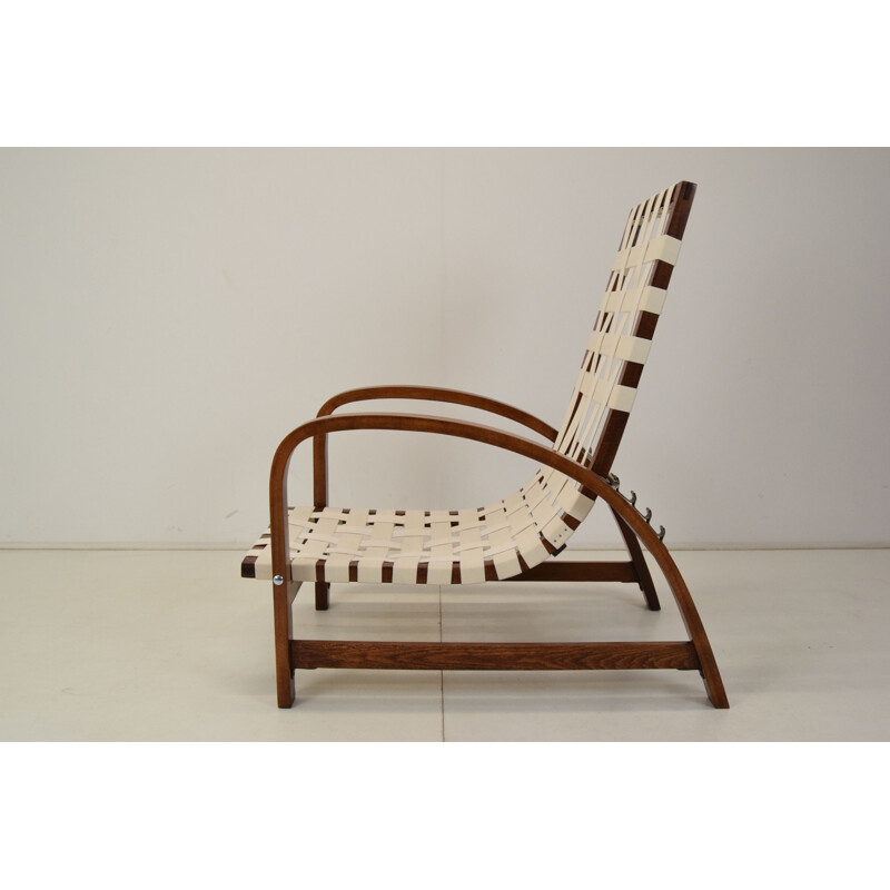 Verstellbarer Sessel im Vintage Art-déco-Stil von Jindrich Halabala, 1930