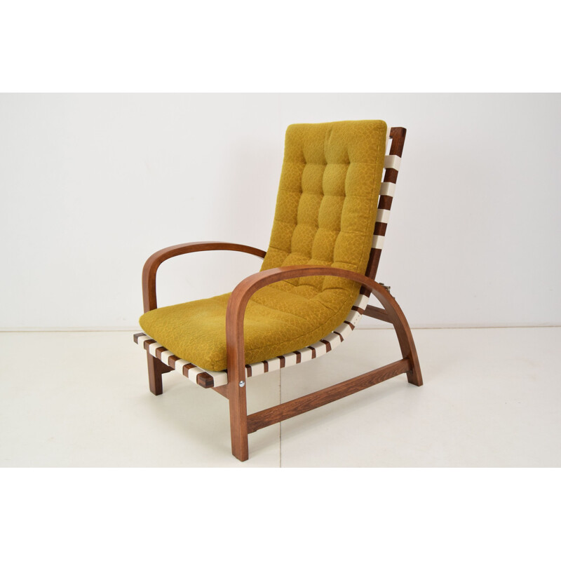 Verstellbarer Sessel im Vintage Art-déco-Stil von Jindrich Halabala, 1930