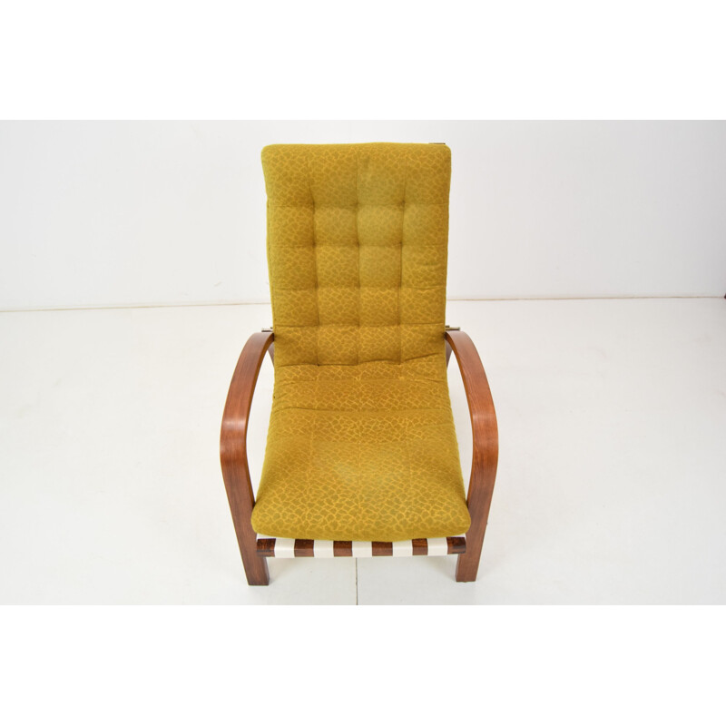 Art-deco vintage adjustable armchair by Jindrich Halabala, 1930s