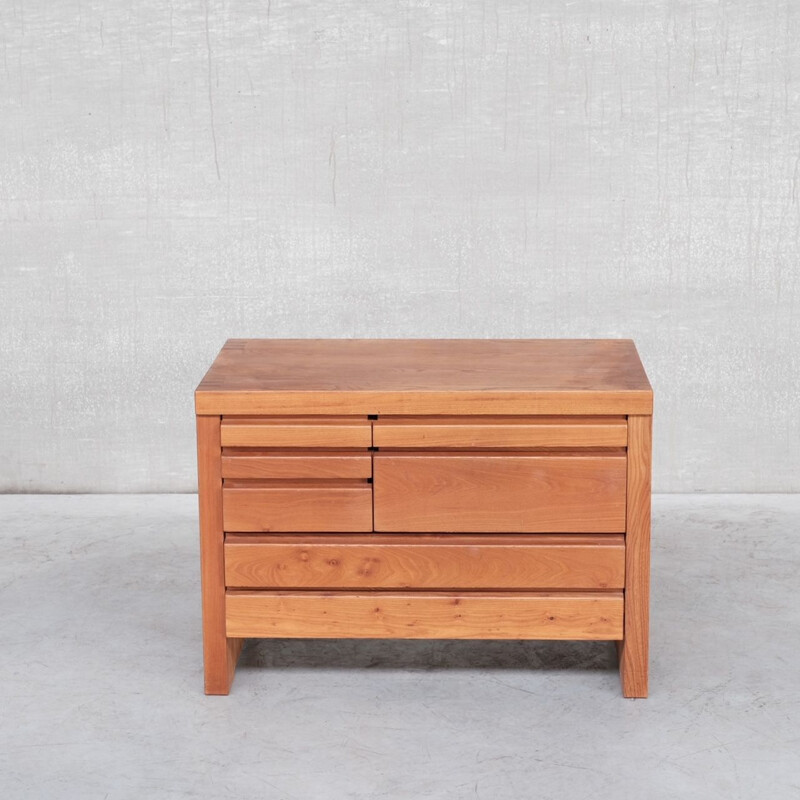 Bureau vintage en orme par Pierre Chapo, 1980