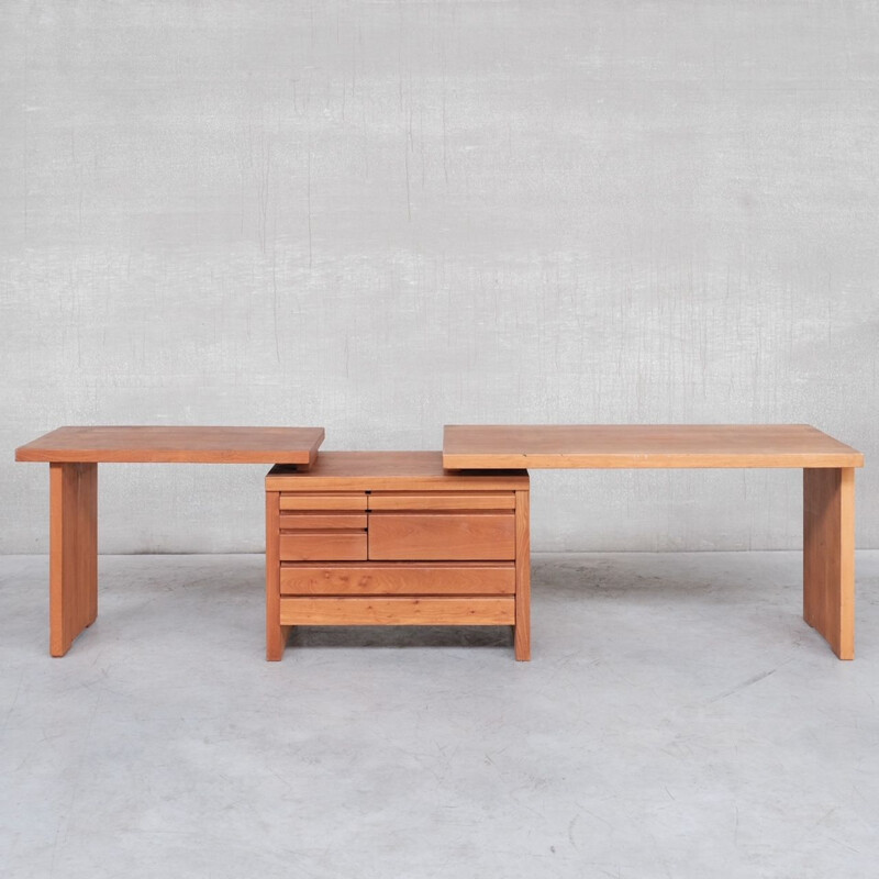 Elmwood mid-century desk by Pierre Chapo, 1980s