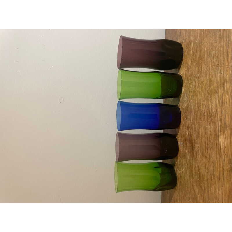 Conjunto de 5 copos vintage, 1970