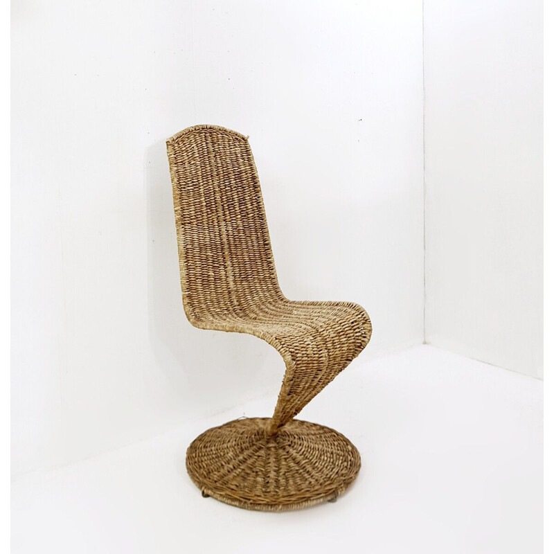 Cadeira de folhas de bananeira Vintage de Marzio Cecchi para a maioria, 1970