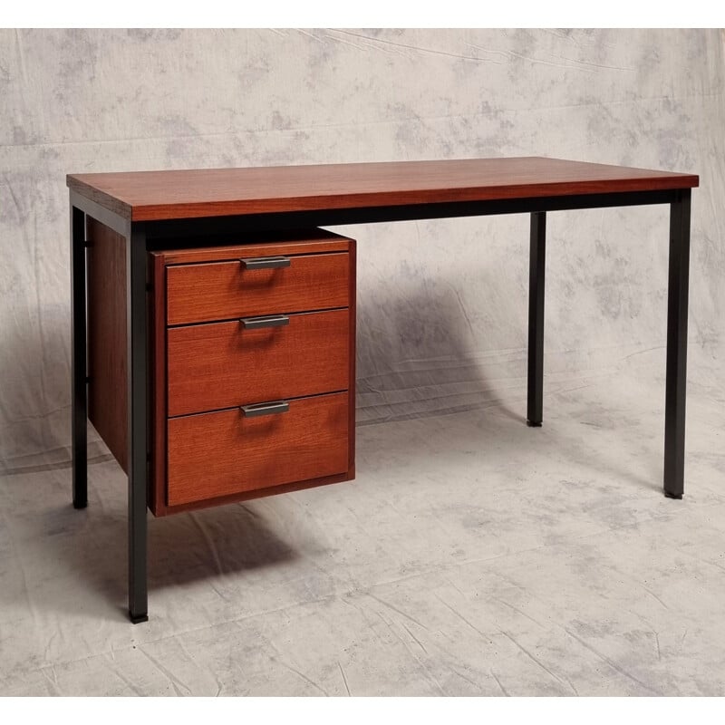 Vintage modernist teak desk by Herbert Hirche for Holzapfel, 1960