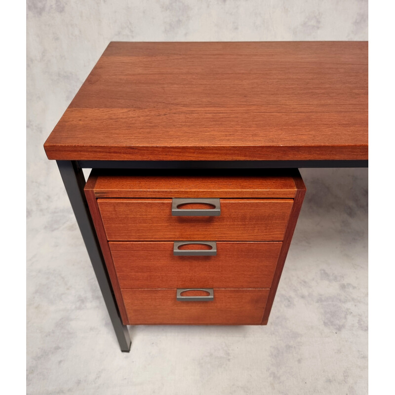 Vintage modernist teak desk by Herbert Hirche for Holzapfel, 1960