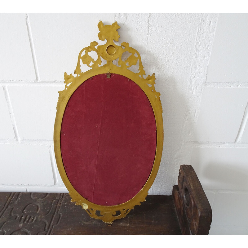 Vintage Florentine wall mirror, Italy 1950s