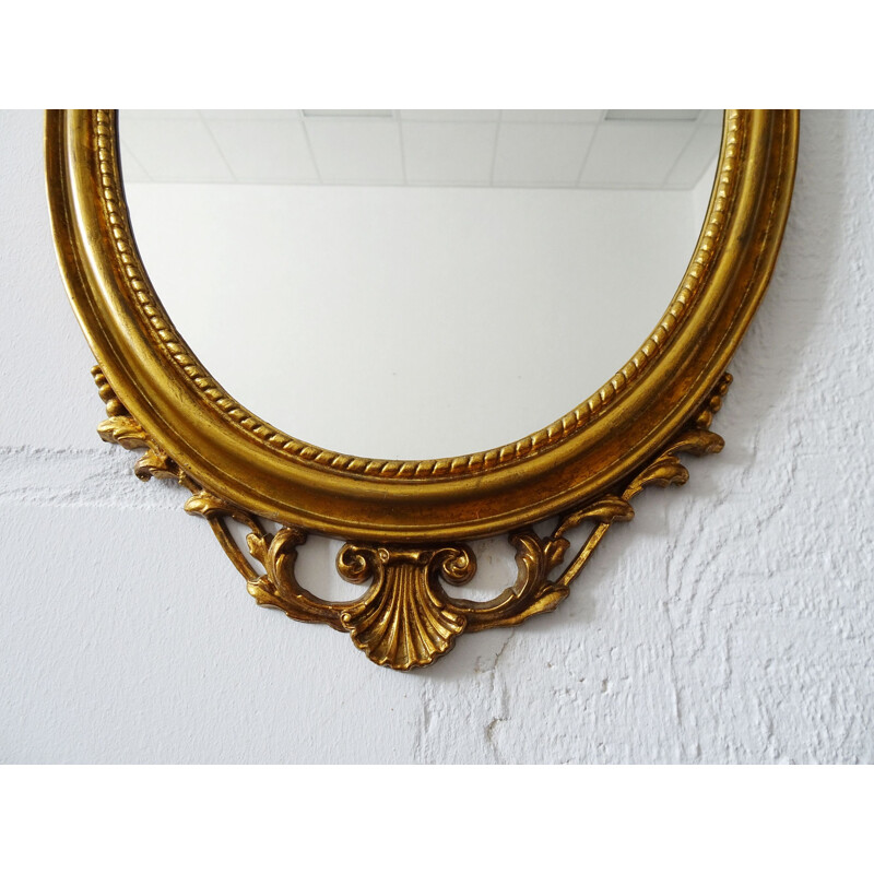 Vintage Florentine wall mirror, Italy 1950s