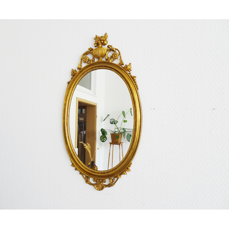 Vintage Florentine wall mirror, Italy 1950s