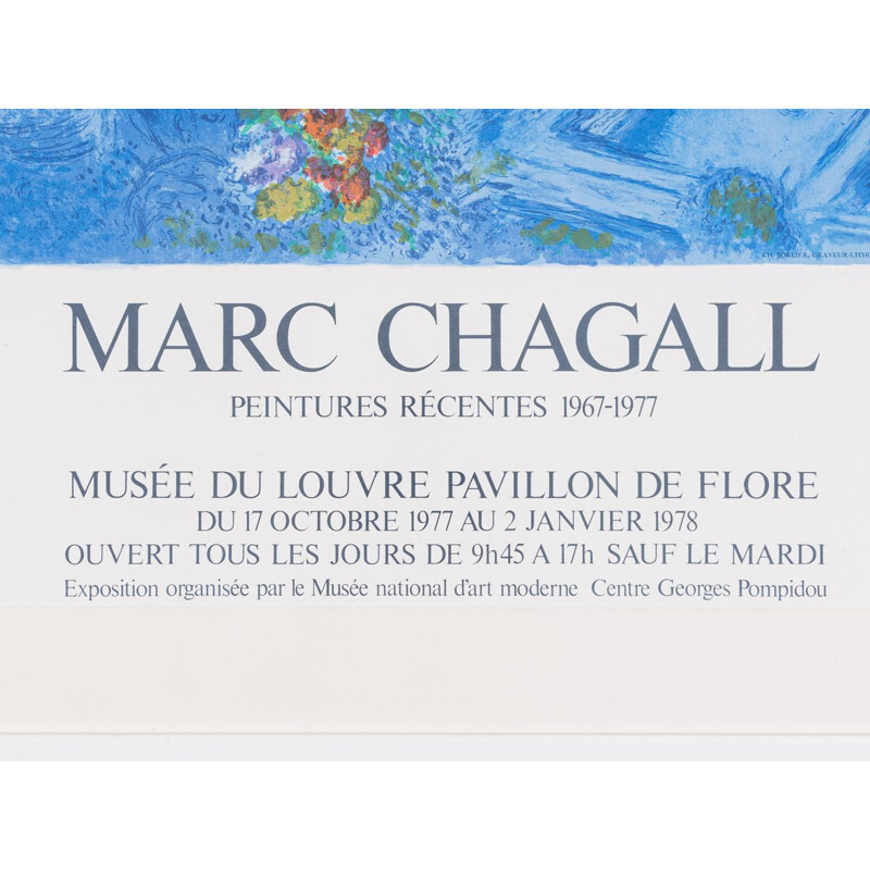 Affiche d'exposition vintage de Marc Chagall