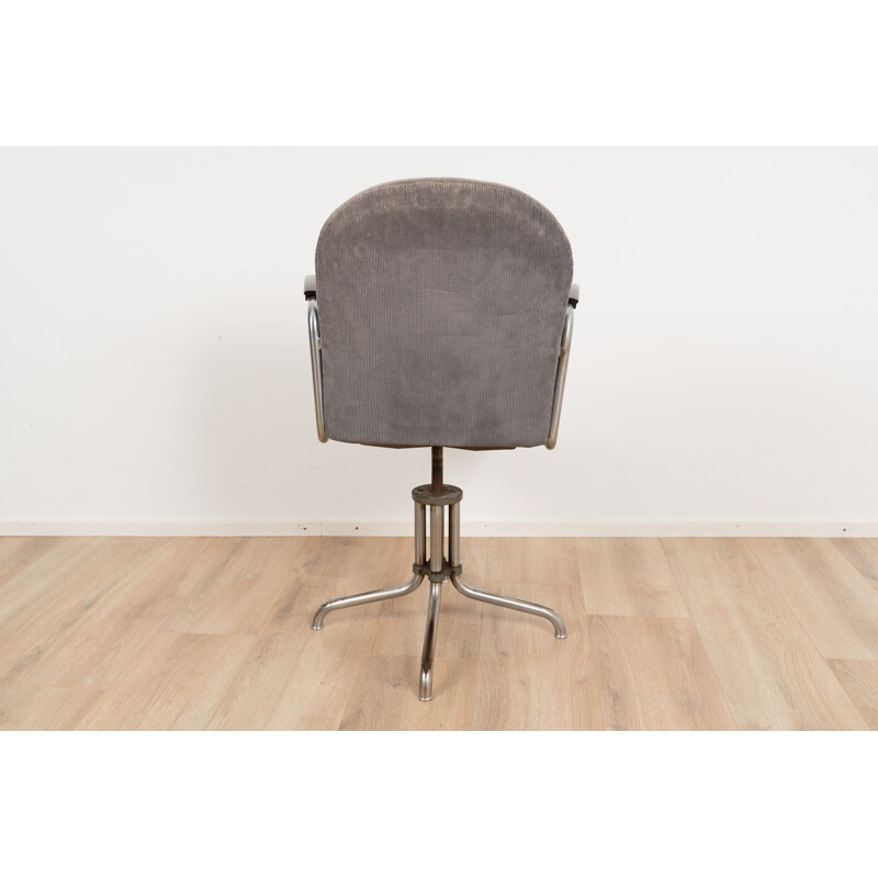 Silla de oficina vintage gris de Wh. Gispen para Gispen Culemborg