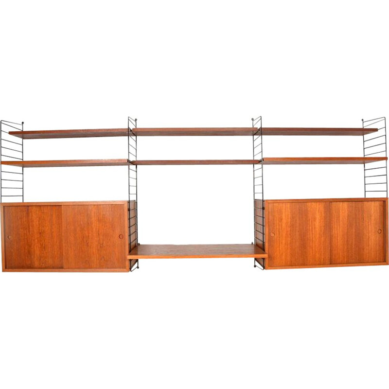 Scandinavian vintage teak shelving system by Nisse Strinning, 1960