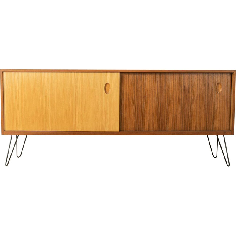 Vintage walnoten dressoir met twee schuifdeuren van Georg Satink voor Wk Möbel, Duitsland 1950