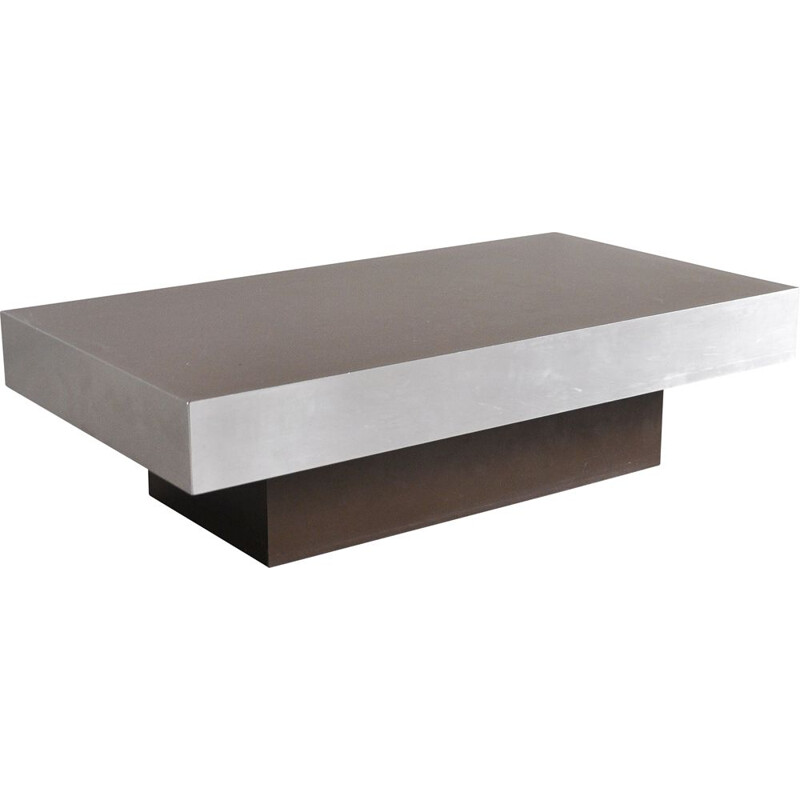 Vintage Italian coffee table in laminate and chrome, 1970