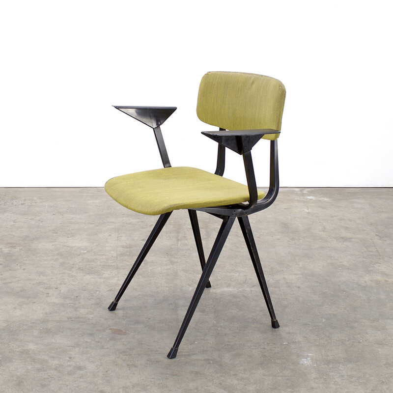 Ahrend "Revolt" chair in steel and green fabric, Friso KRAMER - 1950s