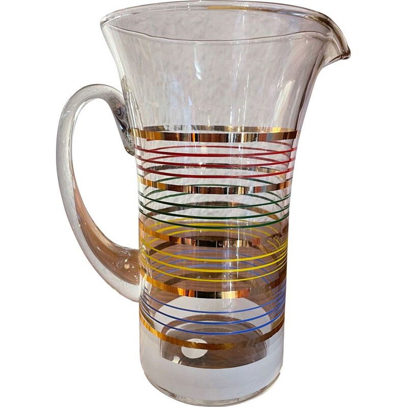 Vintage glass pitcher, 1950