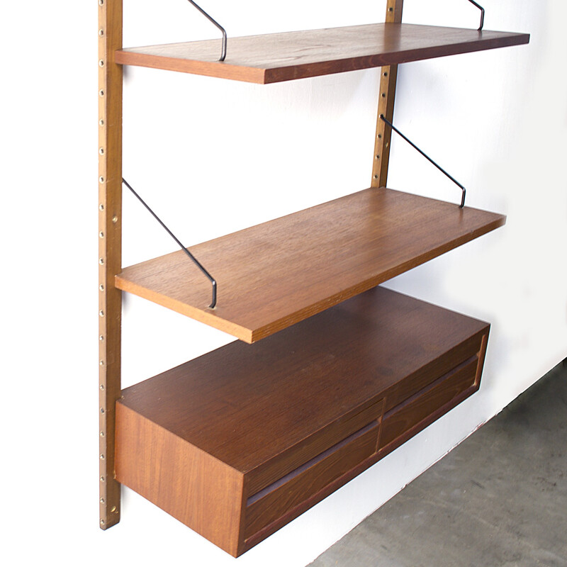 Royal System wall unit in teak and steel, Poul CADOVIUS - 1950s