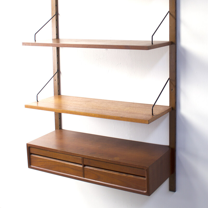 Royal System wall unit in teak and steel, Poul CADOVIUS - 1950s