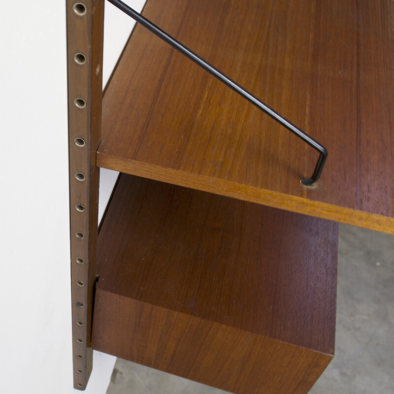 Royal System wall unit in teak and steel, Poul CADOVIUS - 1950s