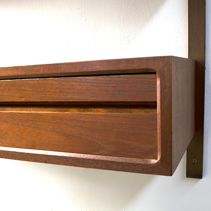 Royal System wall unit in teak and steel, Poul CADOVIUS - 1950s