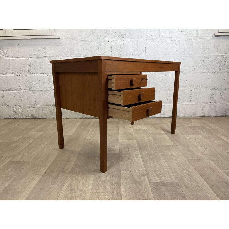 Scandinavian vintage teak desk by Domino Møbler, 1960