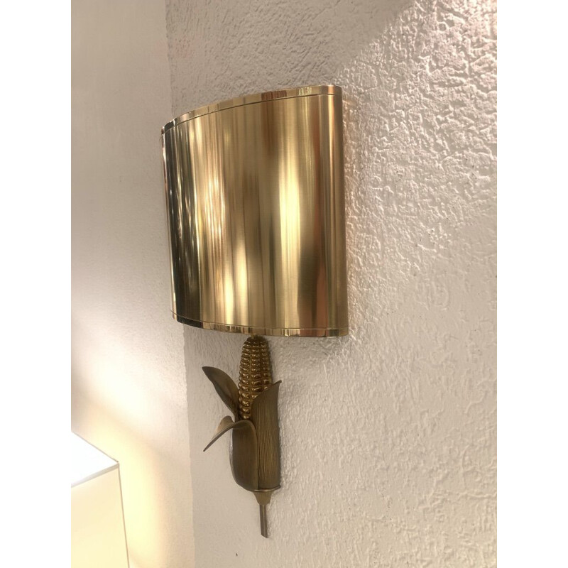 Pair of vintage bronze and brass sconces by Maison Charles, 1970