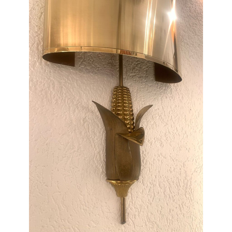 Pair of vintage bronze and brass sconces by Maison Charles, 1970