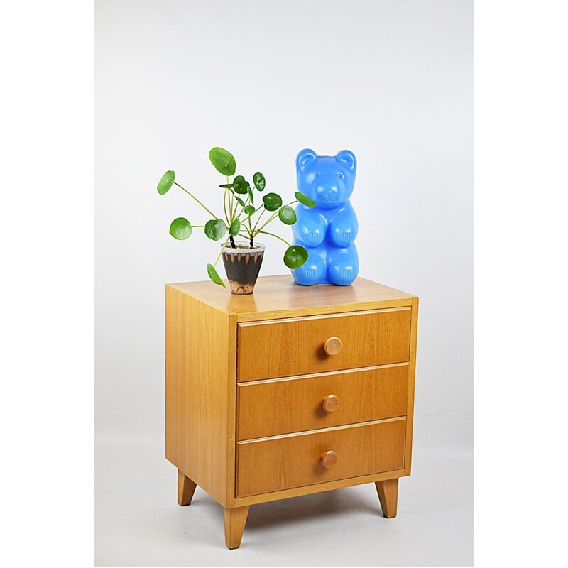 Vintage clear wood night stand, 1970s