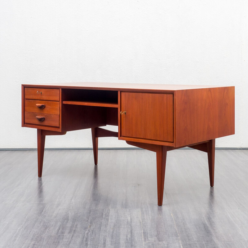 Vintage teak wood desk, 1960s