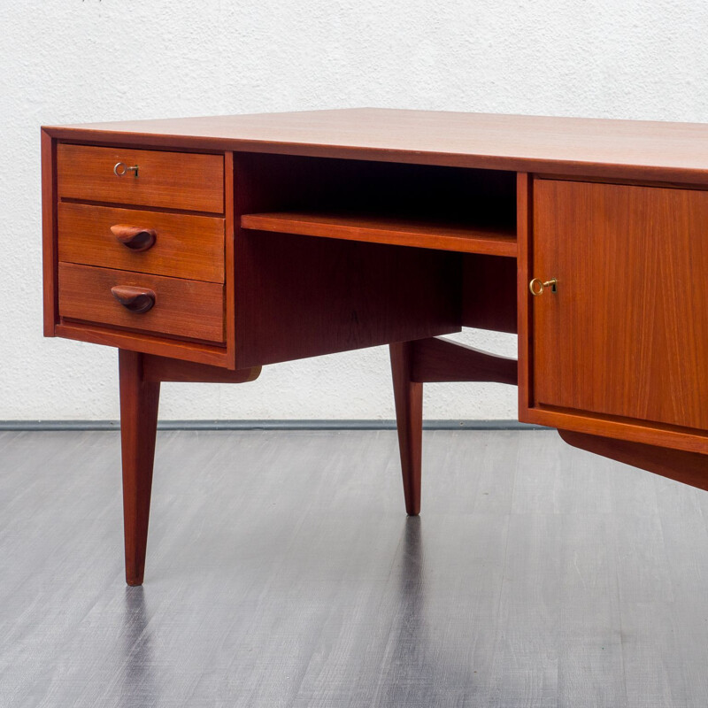 Vintage teak wood desk, 1960s