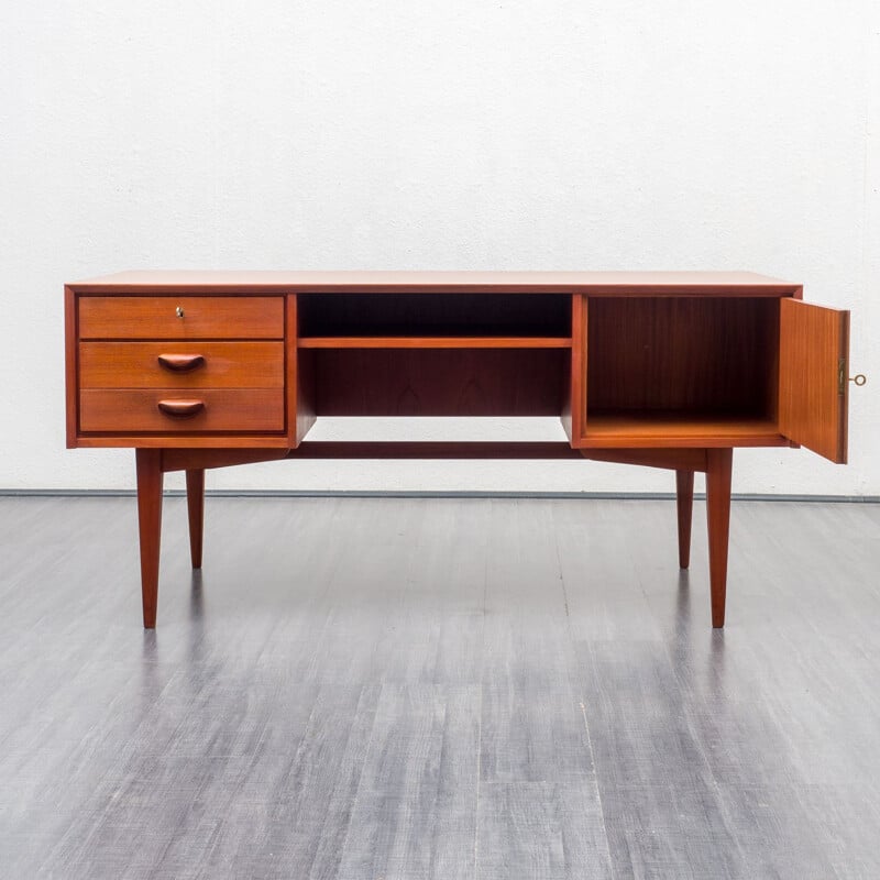 Vintage teak wood desk, 1960s