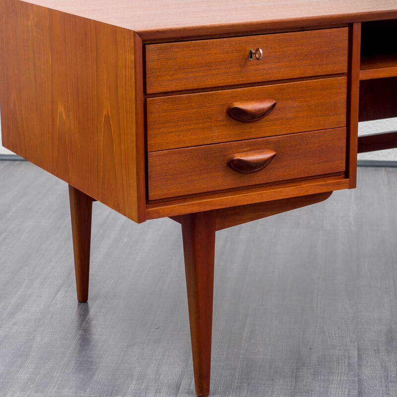 Vintage teak wood desk, 1960s